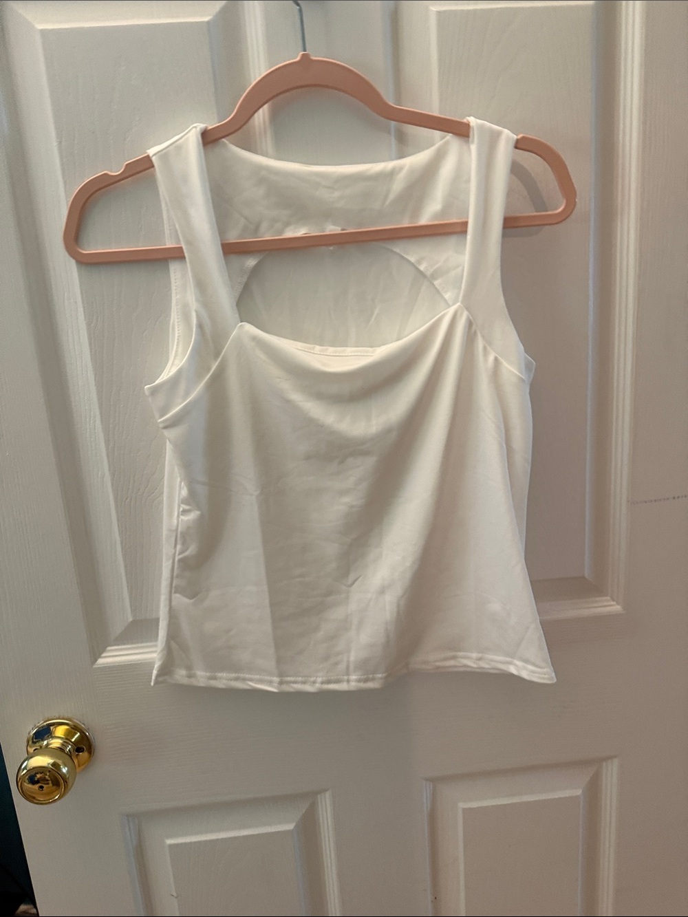 SHEIN White Scoop Neck Tank Top for Women